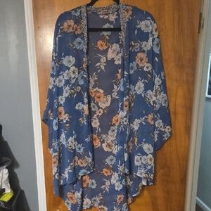 Band of Gypsies Blue Floral Kimono